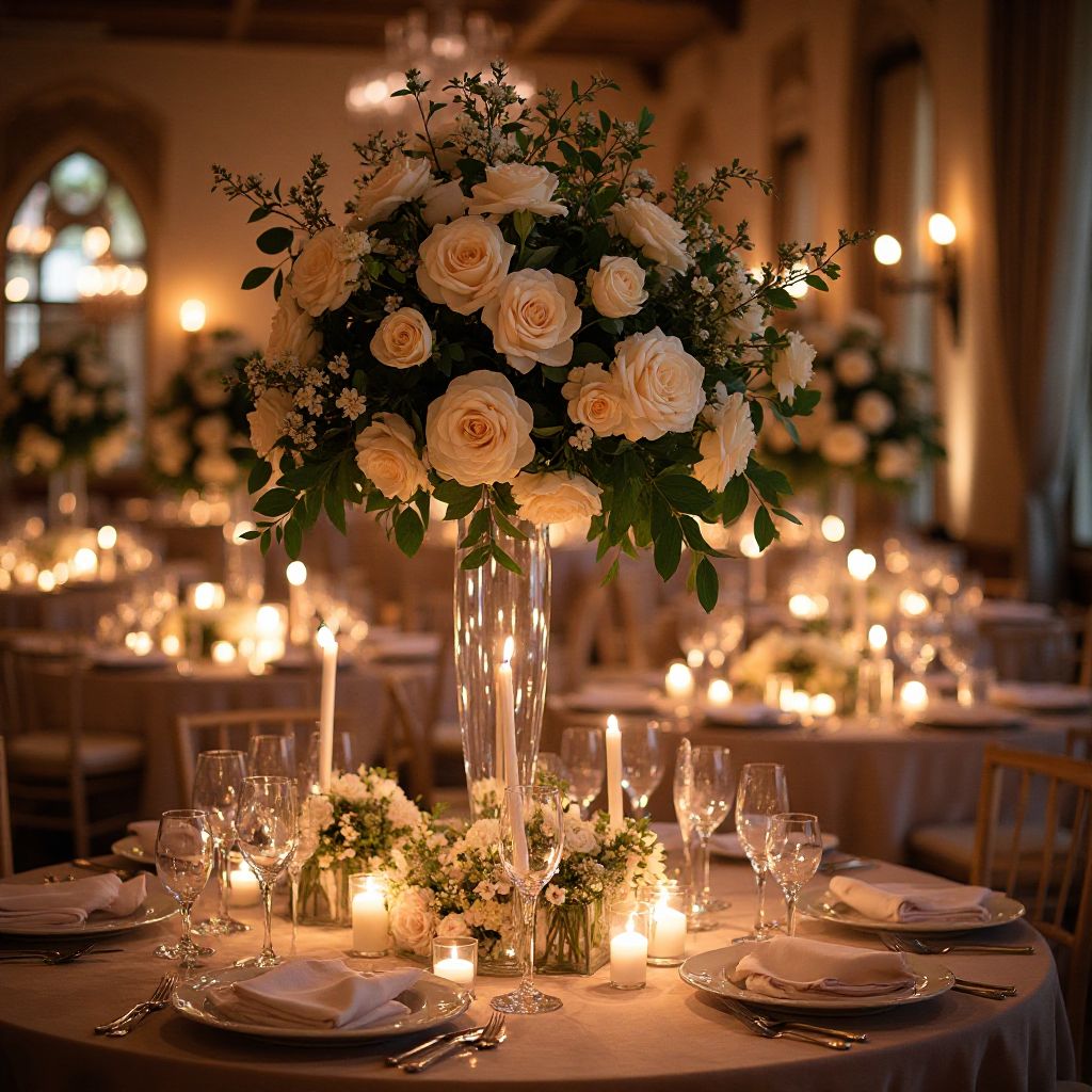Elegant wedding reception setup